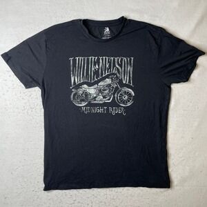 Zion Rootswear Willie Nelson Midnight Rider Motorcycle Graphic T Shirt XL